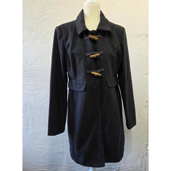 Old Navy Gray Wool Pea Coat Woman's Size Large Like New - Picture 1 of 8
